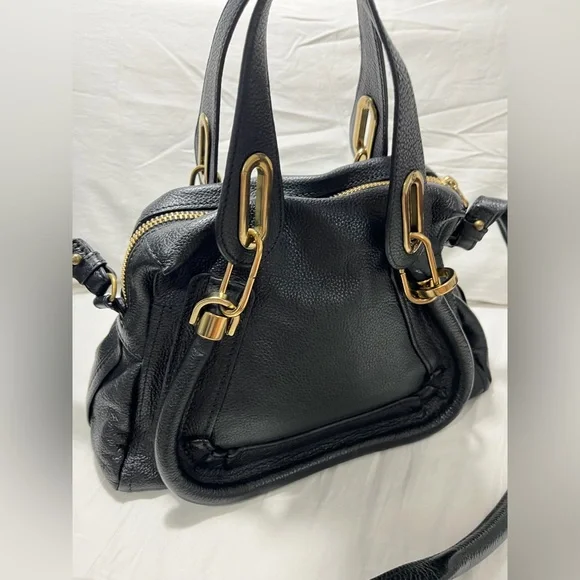 Chloe Paraty Black Satchel Bag with Gold Hardware - Picture 5 of 9